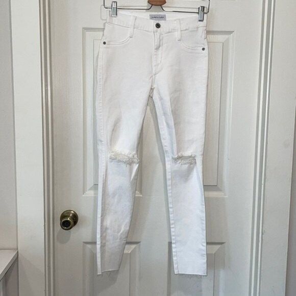 James Jeans J Twiggy Ankle Length Legging Jean in Frost White Raw Size 25 - Picture 3 of 9